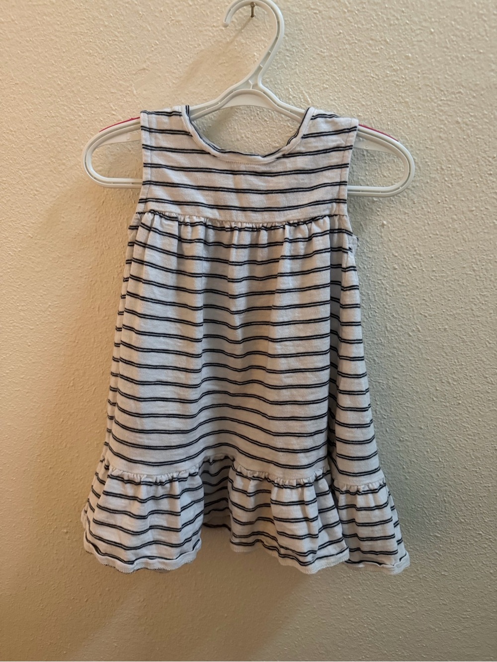 GAP White Dress with Navy Stripes